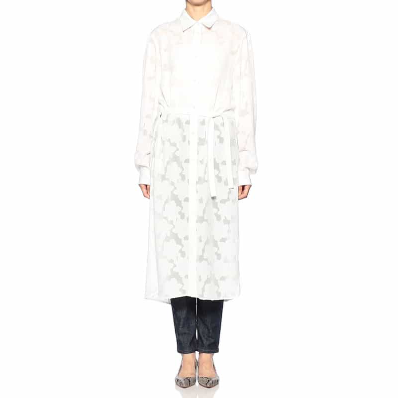 BAGUTTA ロングシャツレイヤードドレス WHITE