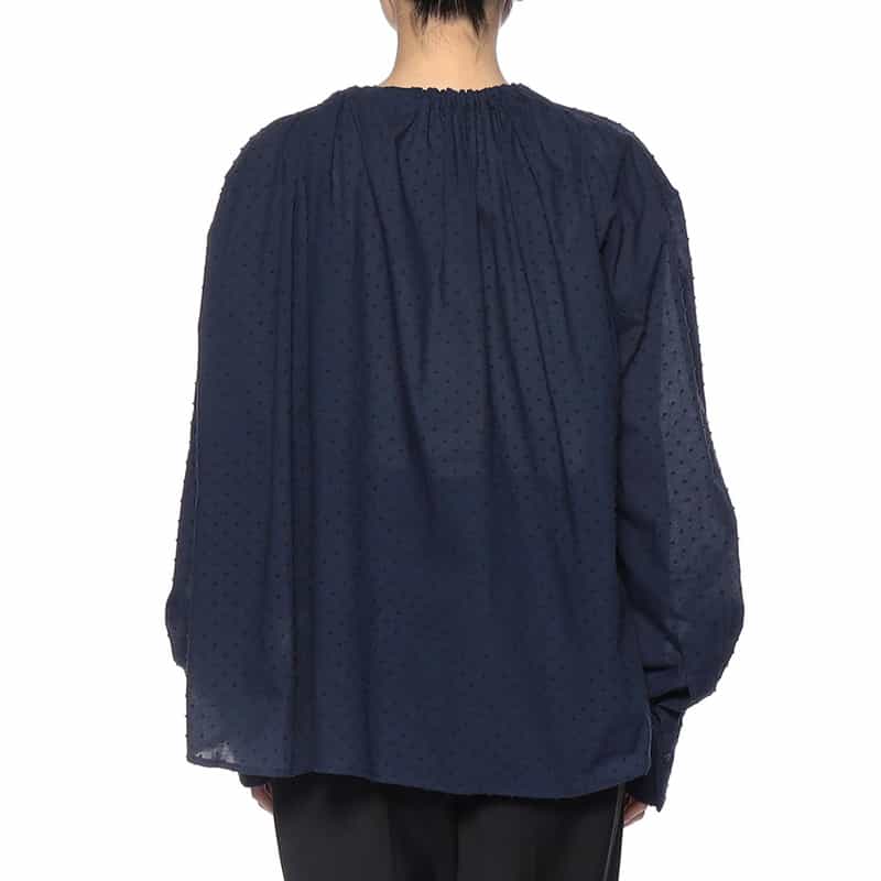 BAGUTTA ドット ネックリボンブラウス BLACK