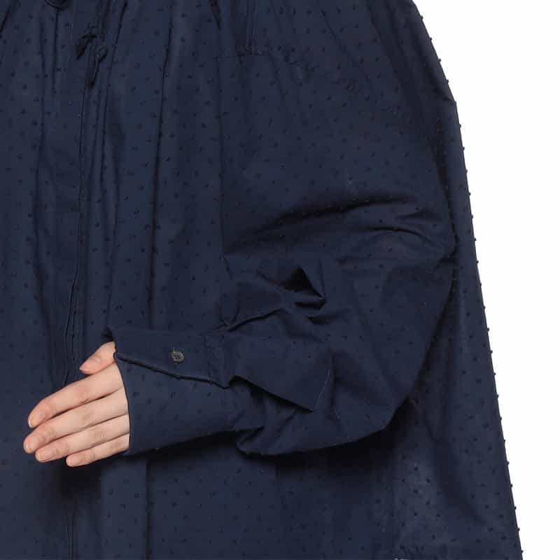 BAGUTTA ドット ネックリボンブラウス BLACK