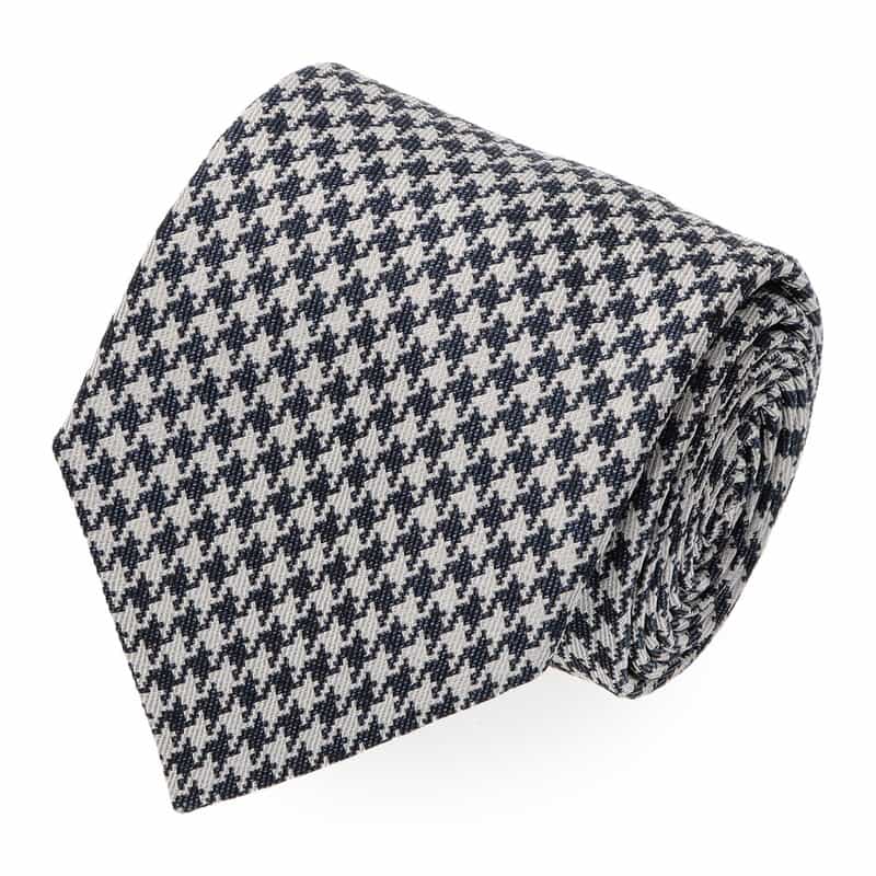 BARNEYS NEW YORK 千鳥柄タイ NAVY