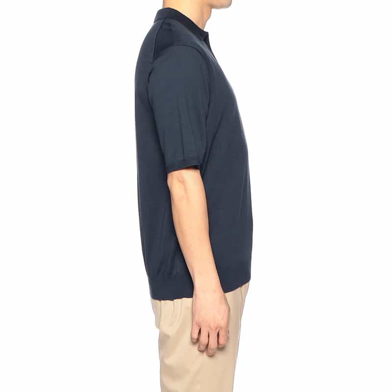 BARNEYS NEW YORK 海島綿スキッパーシャツ NAVY