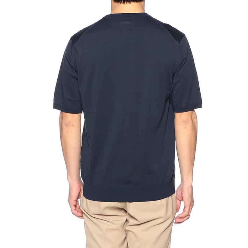 BARNEYS NEW YORK 海島綿ニットTシャツ NAVY