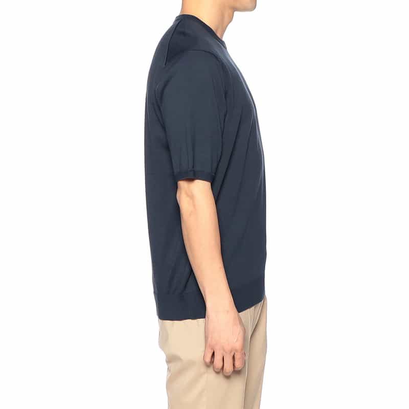 BARNEYS NEW YORK 海島綿ニットTシャツ NAVY