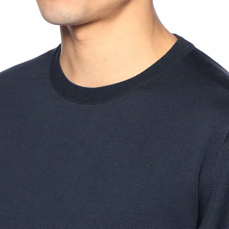 BARNEYS NEW YORK 海島綿ニットTシャツ NAVY