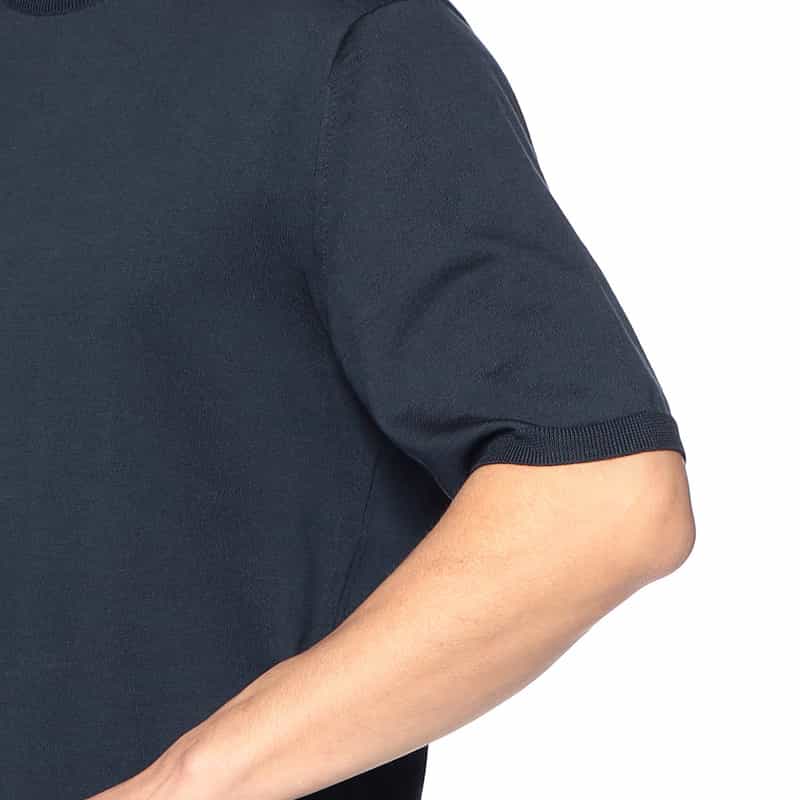 BARNEYS NEW YORK 海島綿ニットTシャツ NAVY