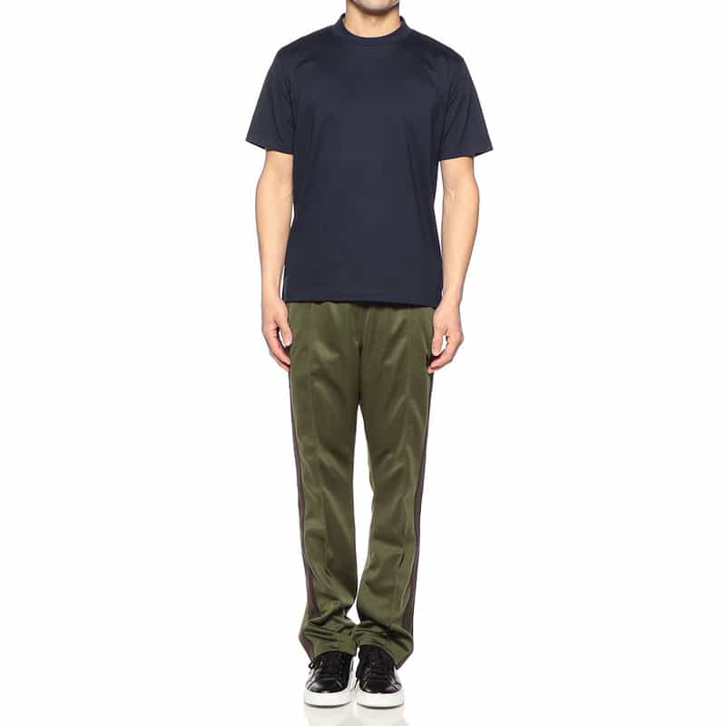 BARNEYS NEW YORK プラチナフェイスコットンスロープネックカットソー NAVY