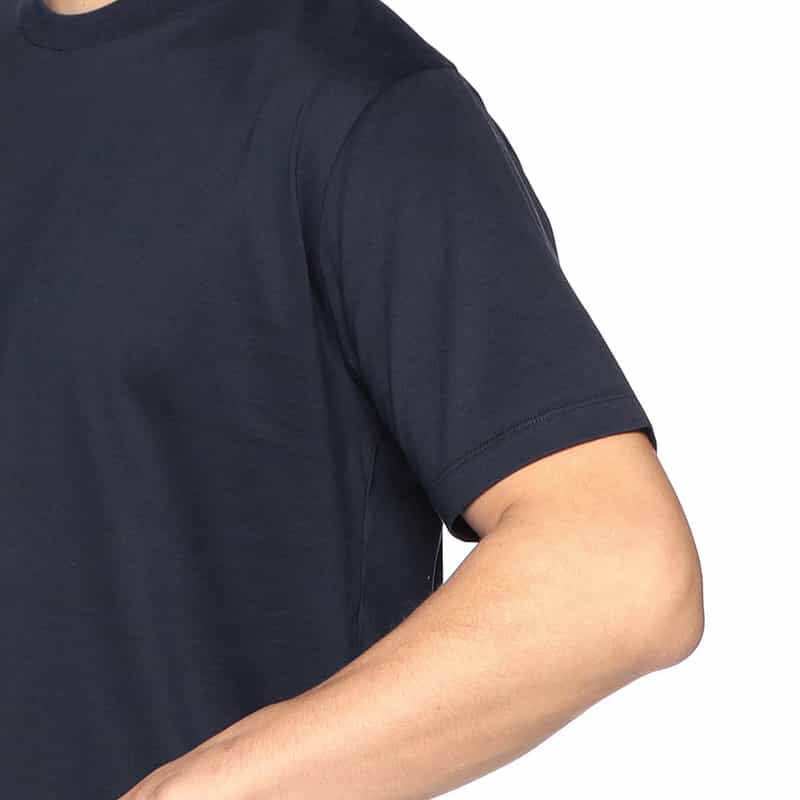 BARNEYS NEW YORK プラチナフェイスコットンスロープネックカットソー NAVY