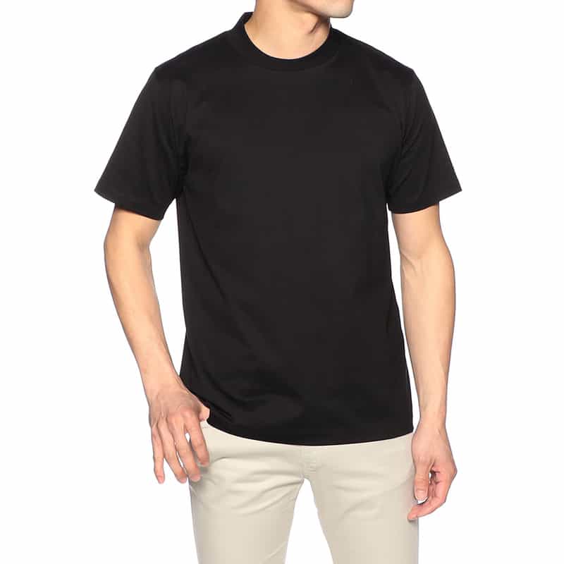 BARNEYS NEW YORK プラチナフェイスコットンスロープネックカットソー BLACK