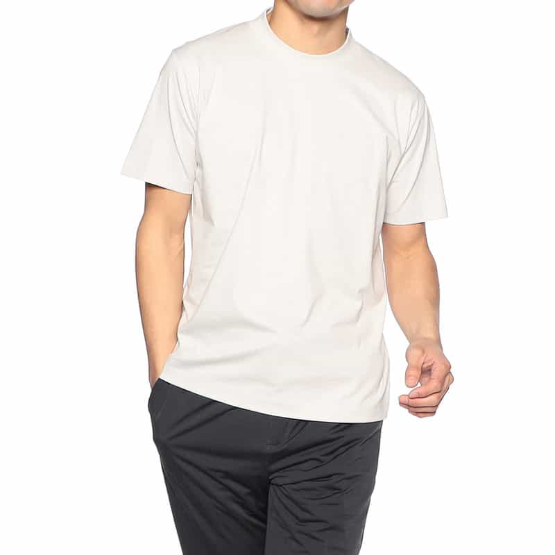 BARNEYS NEW YORK プラチナフェイスコットンスロープネックカットソー LIGHT GRAY