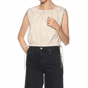 ノースリーブ ギャザーヘムブラウス