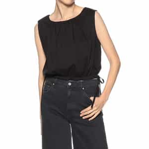 ノースリーブ ギャザーヘムブラウス