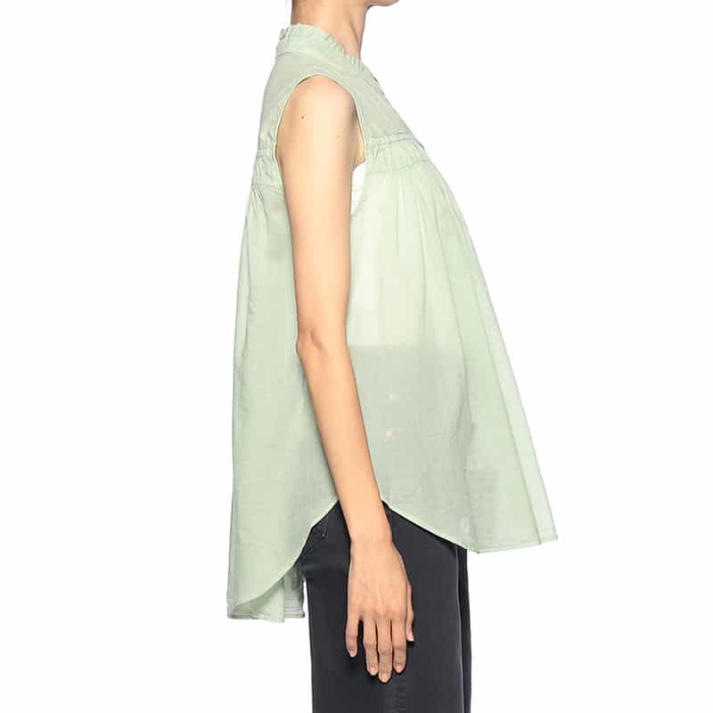 DEVOTION TWINS シアー素材 ノースリーブブラウス LIGHT GREEN