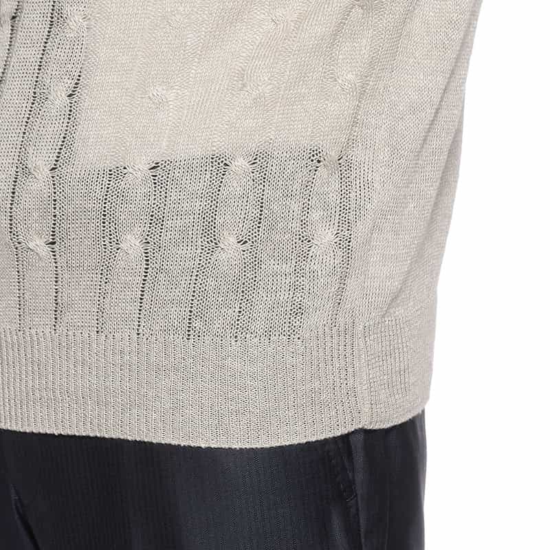 BARNEYS NEW YORK リネンコットンVネックニットプルオーバー GRAY