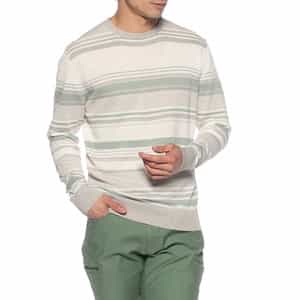 マルチボーダーリネンコットンニットプルオーバー