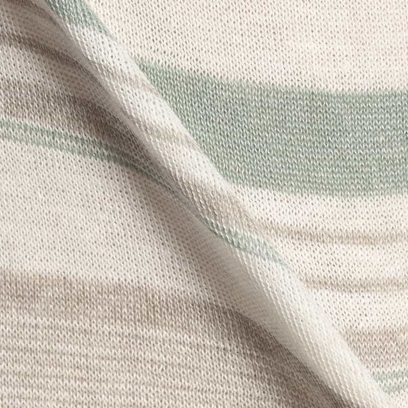 BARNEYS NEW YORK マルチボーダーリネンコットンニットプルオーバー GRAY