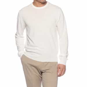 クルーネックコットンニットプルオーバー