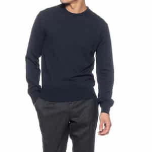 クルーネックコットンニットプルオーバー