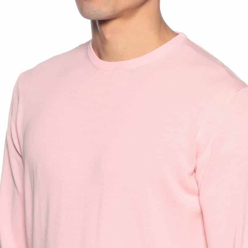 BARNEYS NEW YORK クルーネックコットンニットプルオーバー PINK