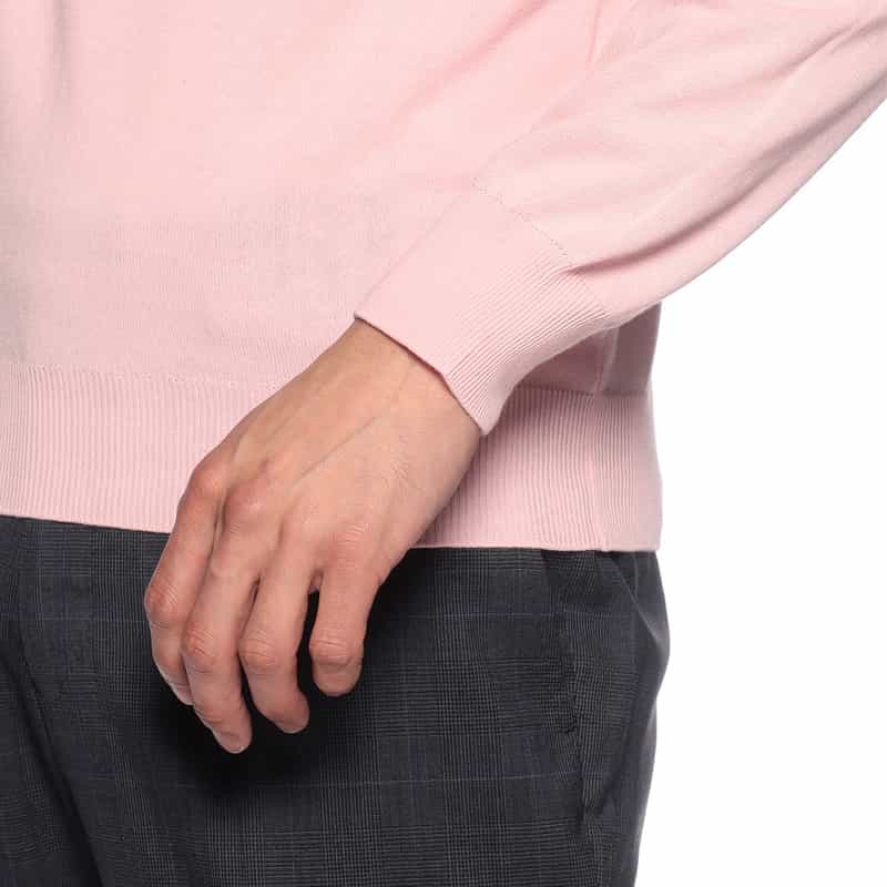 BARNEYS NEW YORK クルーネックコットンニットプルオーバー PINK