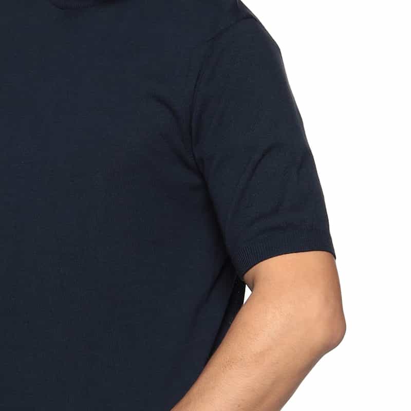 BARNEYS NEW YORK ガーメントダイ半袖ニットソー NAVY