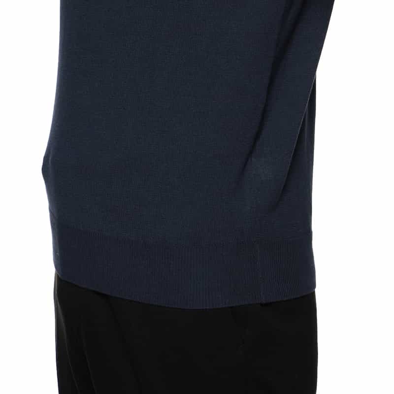 BARNEYS NEW YORK ガーメントダイ半袖ニットソー NAVY