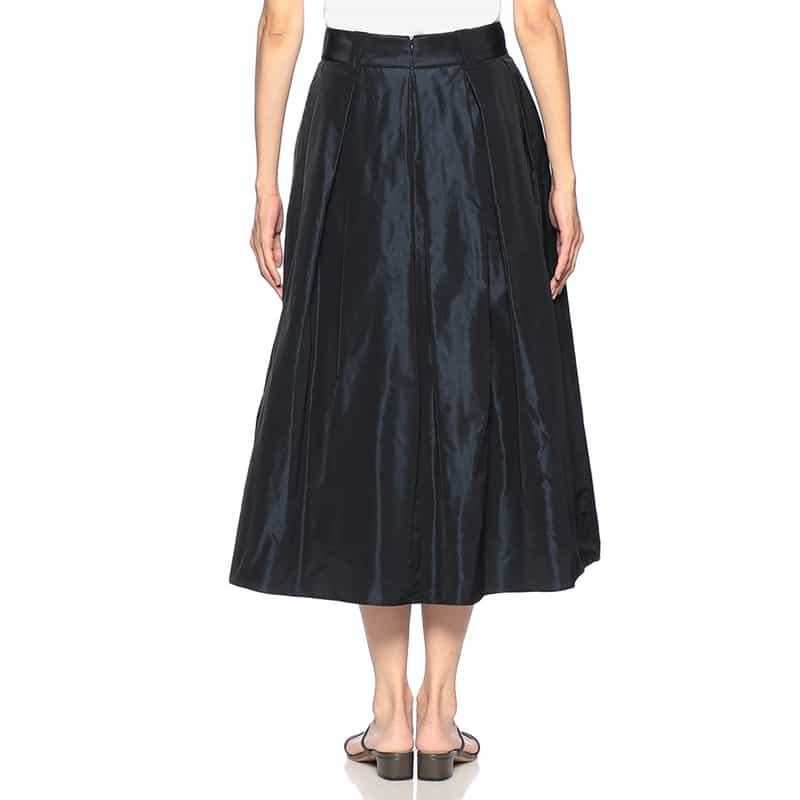 INCOTEX ボリューム フレアスカート NAVY