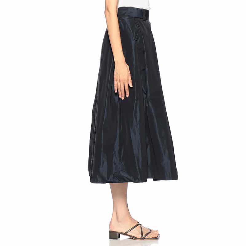 INCOTEX ボリューム フレアスカート NAVY