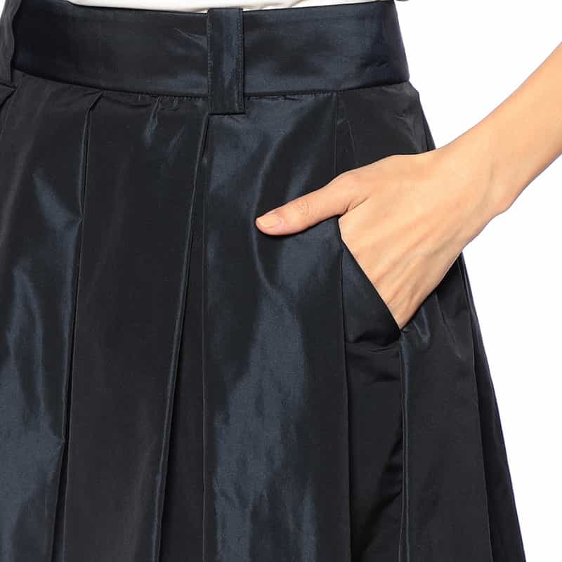 INCOTEX ボリューム フレアスカート NAVY