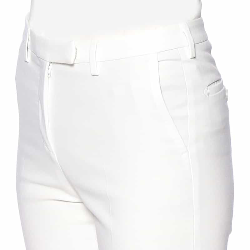INCOTEX スリム クロップドパンツ WHITE