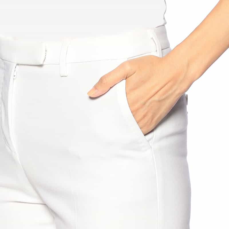 INCOTEX スリム クロップドパンツ WHITE