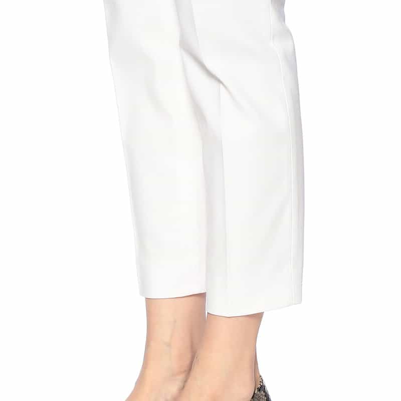 INCOTEX スリム クロップドパンツ WHITE