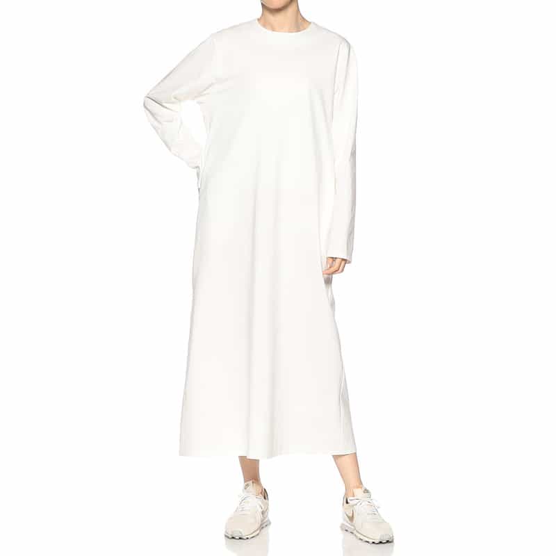SYNE TOKYO シン トウキョウ×翁安芸氏 コラボレート Iラインスエットドレス IVORY