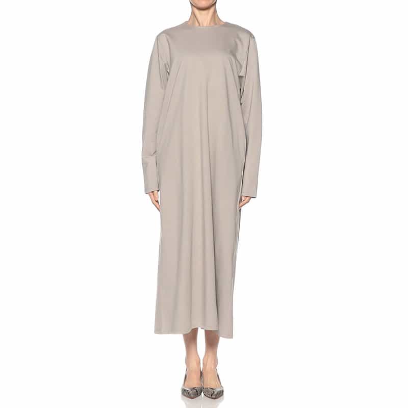 SYNE TOKYO シン トウキョウ×翁安芸氏 コラボレート Iラインスエットドレス GRAY BEIGE