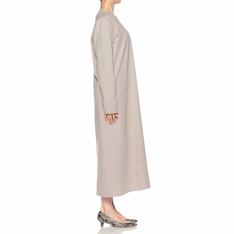 SYNE TOKYO シン トウキョウ×翁安芸氏 コラボレート Iラインスエットドレス GRAY BEIGE