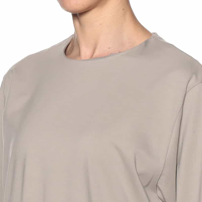 SYNE TOKYO シン トウキョウ×翁安芸氏 コラボレート Iラインスエットドレス GRAY BEIGE