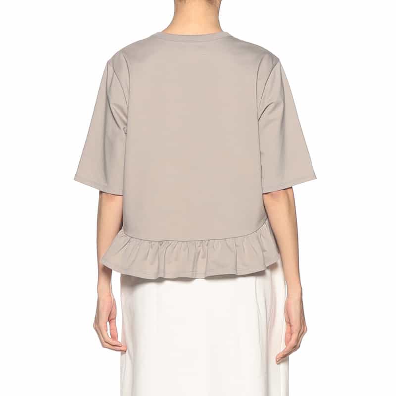 SYNE TOKYO シン トウキョウ×翁安芸氏 コラボレート フリルヘムプルオーバー GRAY BEIGE