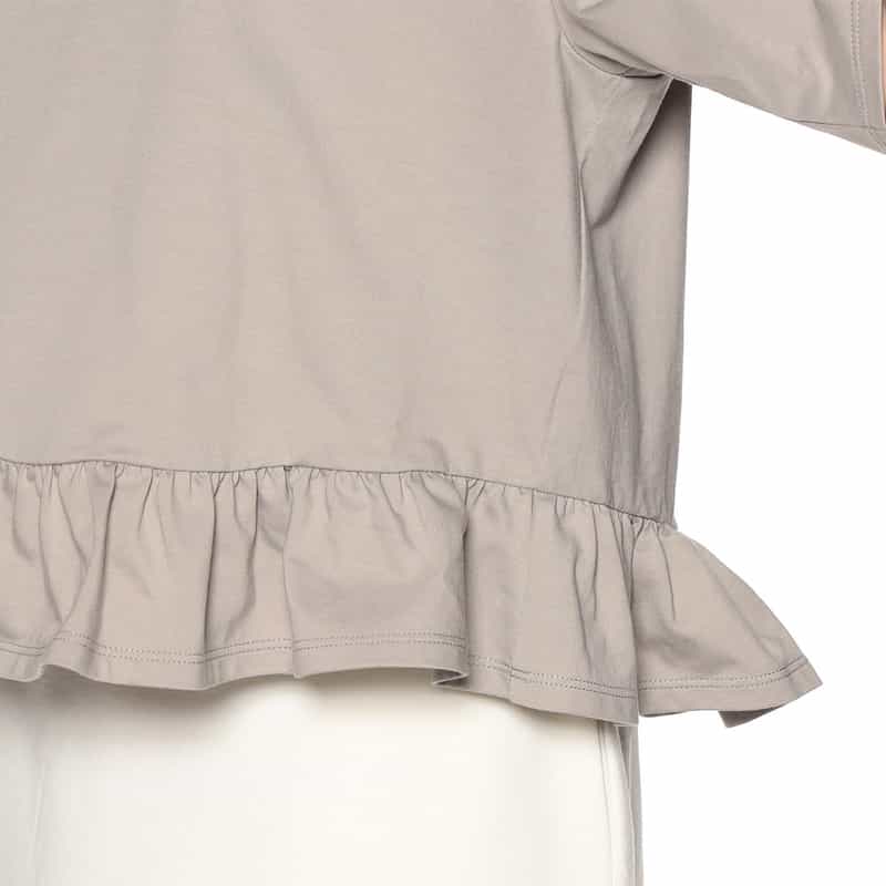 SYNE TOKYO シン トウキョウ×翁安芸氏 コラボレート フリルヘムプルオーバー GRAY BEIGE