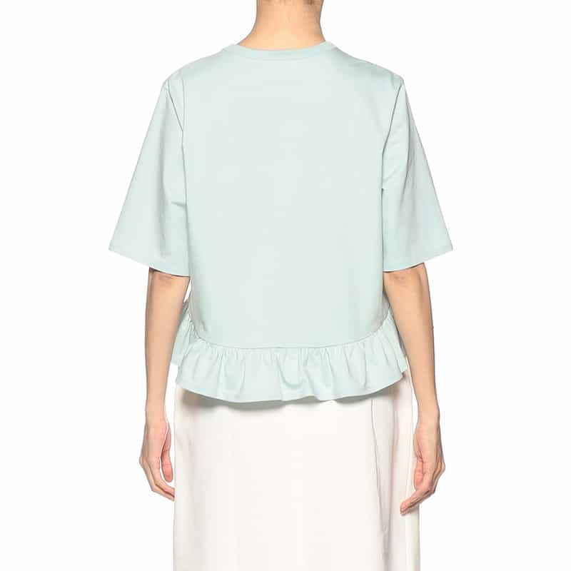 SYNE TOKYO シン トウキョウ×翁安芸氏 コラボレート 限定フリルヘムプルオーバー LT GREEN