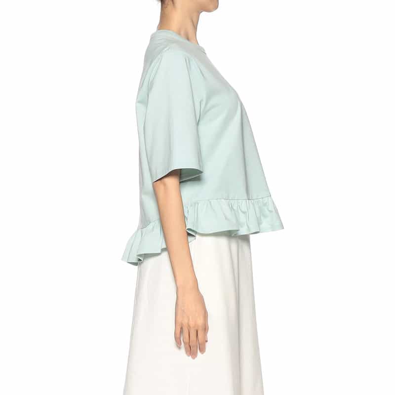 SYNE TOKYO シン トウキョウ×翁安芸氏 コラボレート 限定フリルヘムプルオーバー LT GREEN