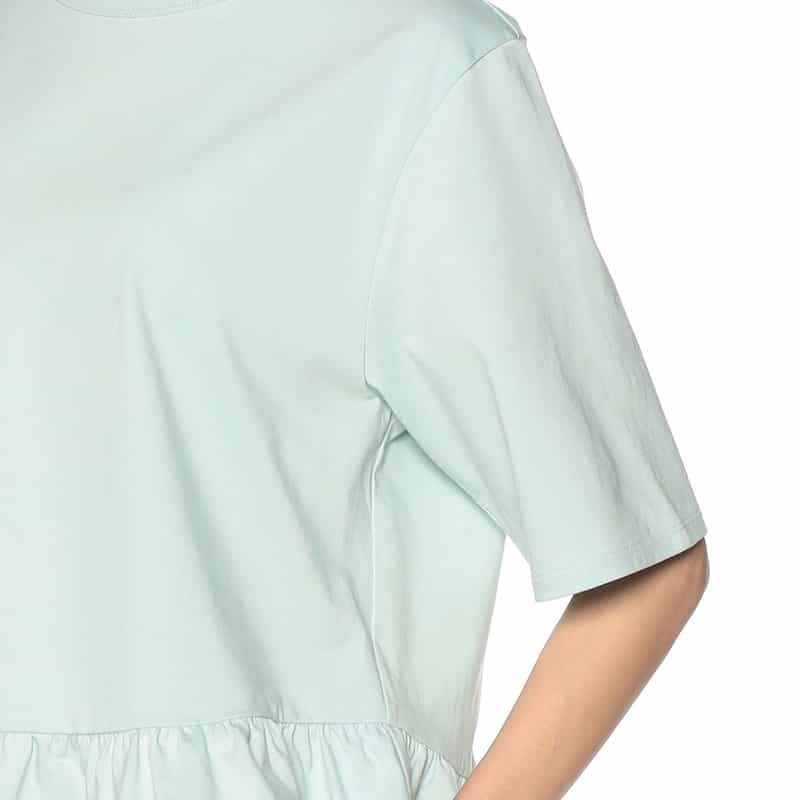 SYNE TOKYO シン トウキョウ×翁安芸氏 コラボレート 限定フリルヘムプルオーバー LT GREEN