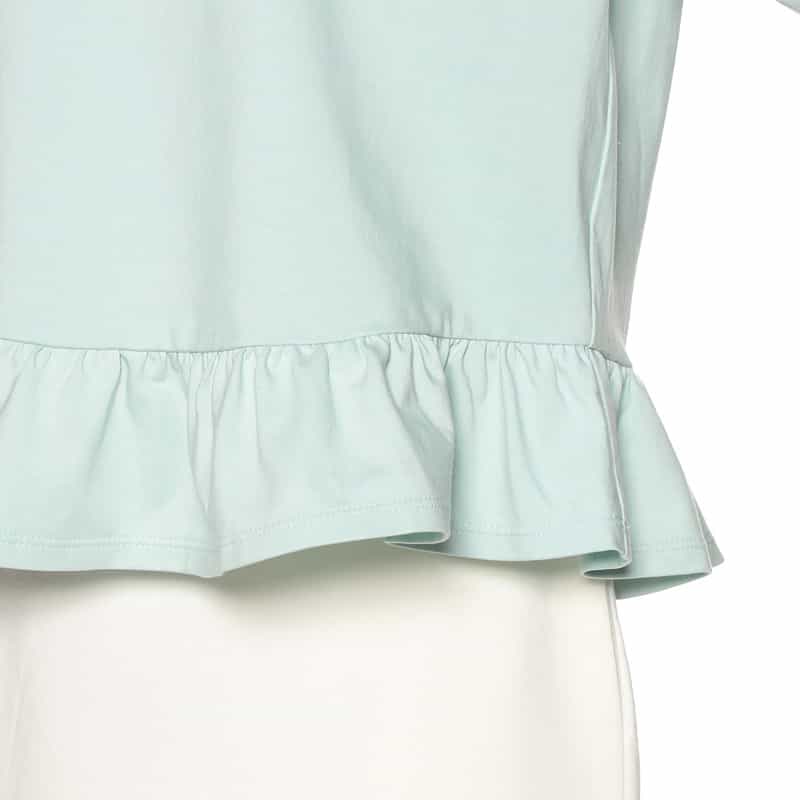 SYNE TOKYO シン トウキョウ×翁安芸氏 コラボレート 限定フリルヘムプルオーバー LT GREEN