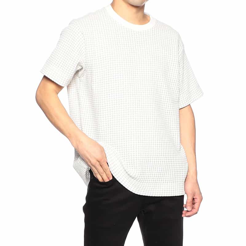 SEA GREEN バーニーズ ニューヨーク限定オニワッフルTシャツ IVORY