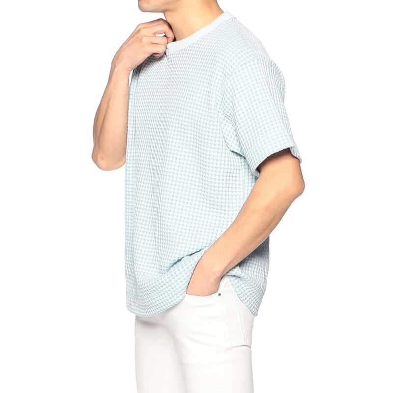 SEA GREEN 限定オニワッフルTシャツ LIGHT BLUE