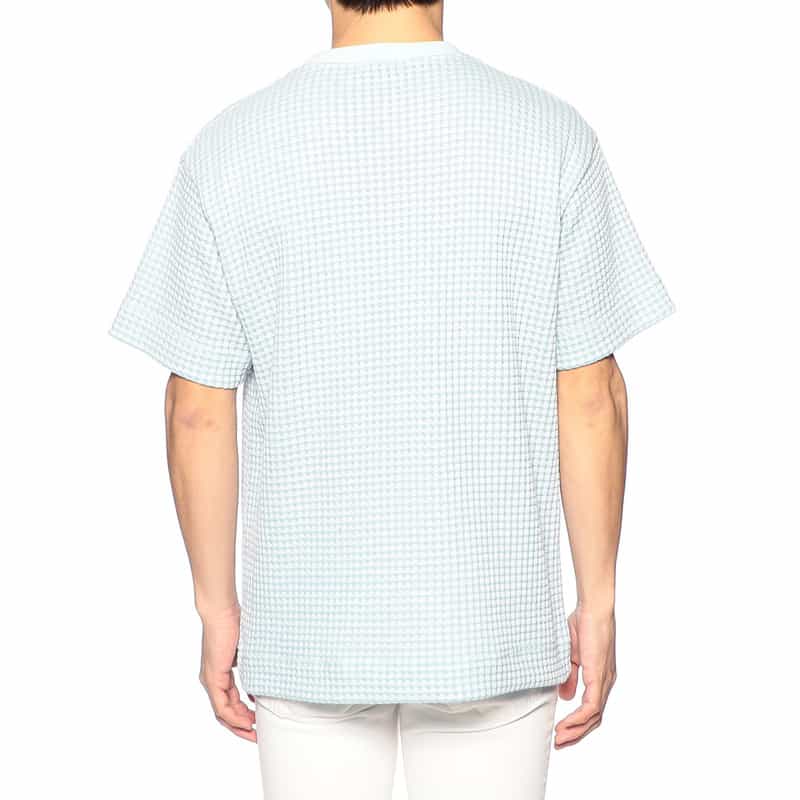SEA GREEN バーニーズ ニューヨーク限定オニワッフルTシャツ LIGHT BLUE