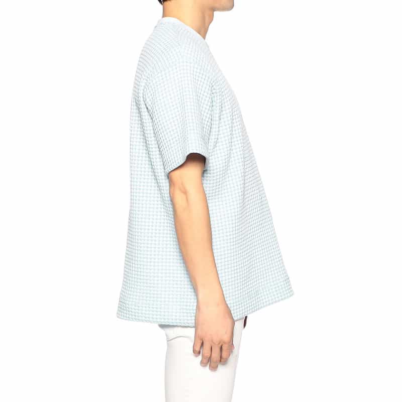 SEA GREEN バーニーズ ニューヨーク限定オニワッフルTシャツ LIGHT BLUE