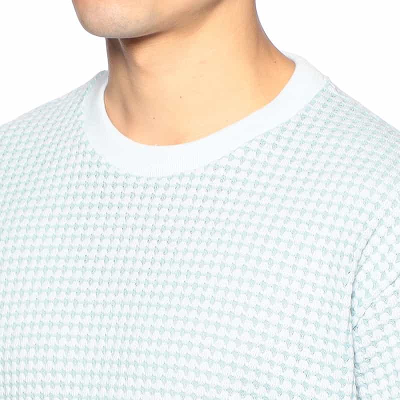 SEA GREEN バーニーズ ニューヨーク限定オニワッフルTシャツ LIGHT BLUE