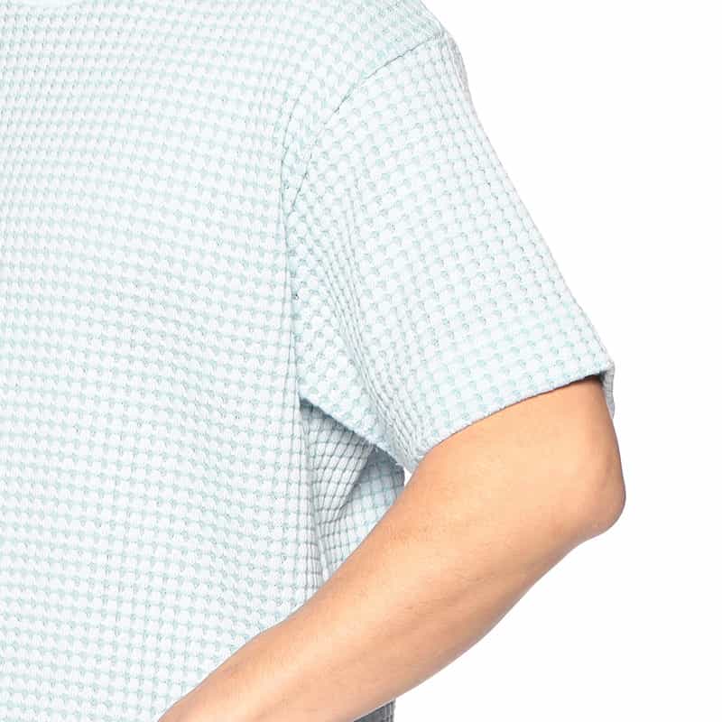 SEA GREEN バーニーズ ニューヨーク限定オニワッフルTシャツ LIGHT BLUE