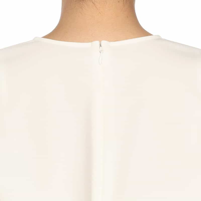 BARNEYS NEW YORK ウォッシャブル アシンメトリーブラウス WHITE