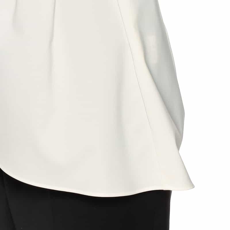 BARNEYS NEW YORK ウォッシャブル アシンメトリーブラウス WHITE