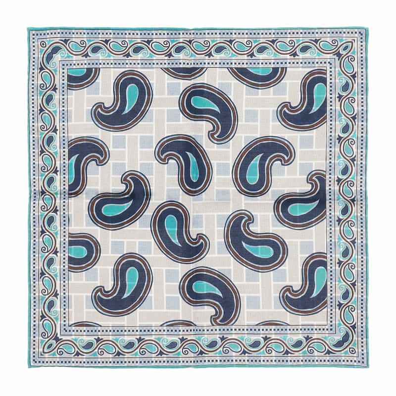 SEAWARD&STEARN リバーシブルポケットチーフ WHITE